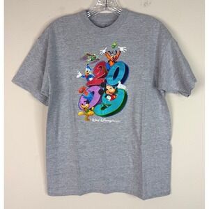 Disney T-Shirt Unisex XL 2009 Walt Disney World Mickey Mouse Gray Hanes Graphic